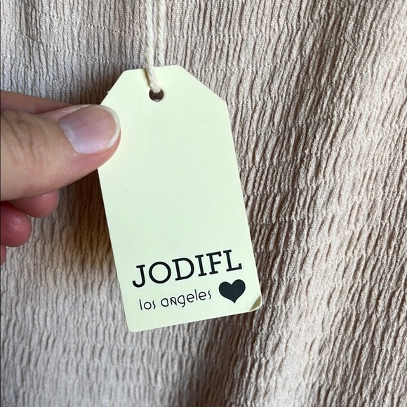 NWT Jodifl Women’s Cream Boho Cottage Core Maxi Ruffle Smocked Dress Sz 2X - Picture 12 of 16